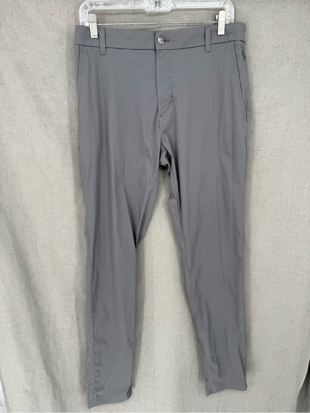Birddogs Pants Mens 32x34 Gray Stretch Khaki Golf Chino Casual Zip Pocket